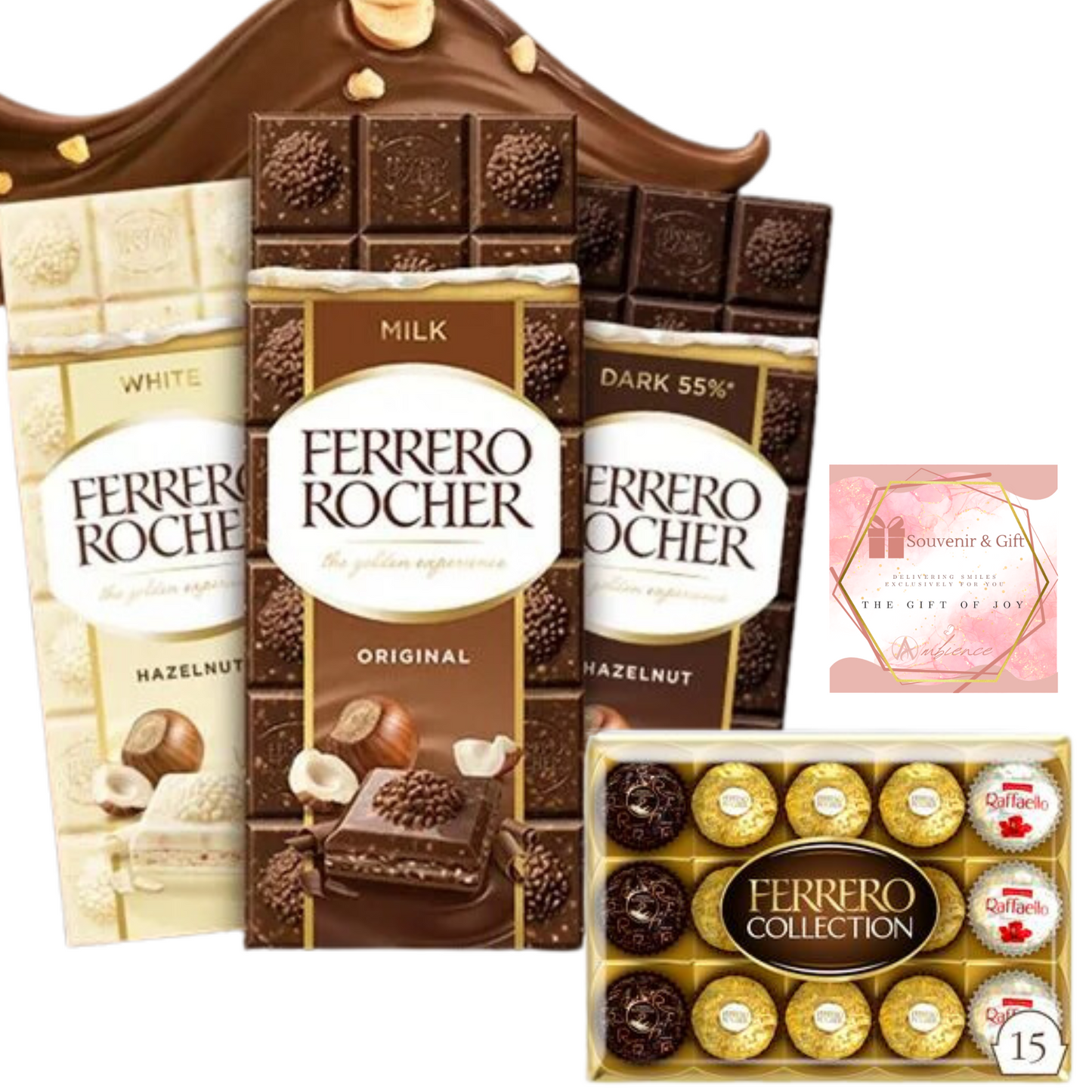 Ferrero Rocher Chocolate Gift Set Box Of Chocolate Milk Chocolate, White Chocolate, Dark Chocolate, Chocolate Gift & Classic 15 Pack Box | Luxury Chocolates Gift Box