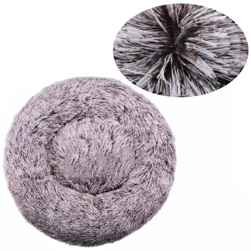 Fluffy Round Pet Bed for Small-Large Cat & Dog Bed Super Soft Cat Bed Long Plush House for House Winter Warm Sleeping Pet Perfect for Gifts